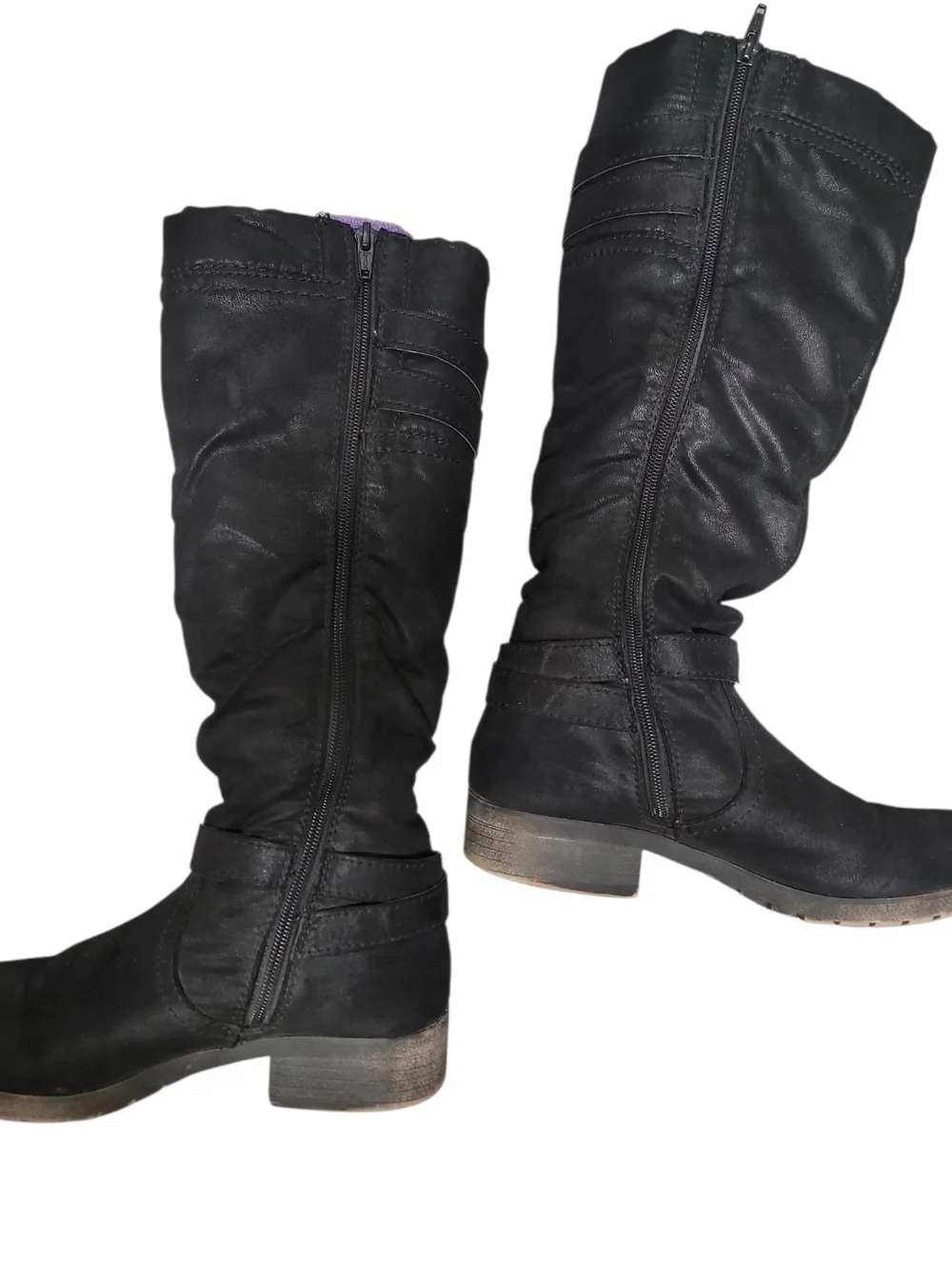 Kohl's Black Over-the-Knee Buckle Boots